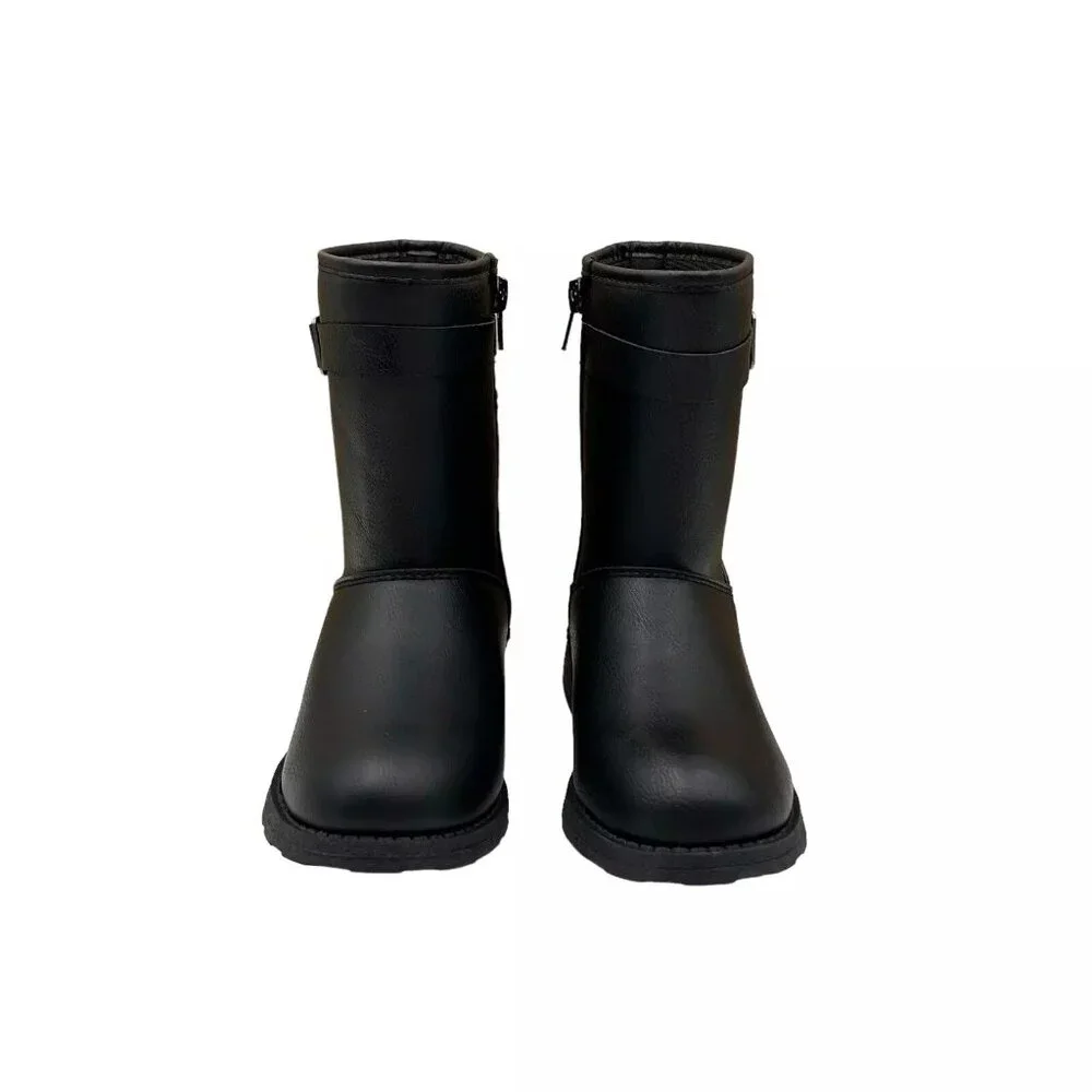 Carter's Toddler Girl's Fashion Mid Calf Boots Size 10 Black‎ Lined Side Zipper
